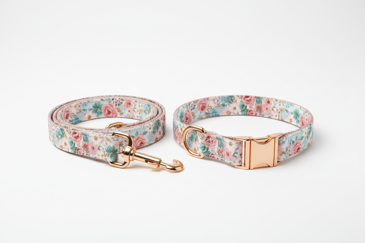 Floral patterned dog leash