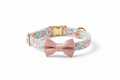 Floral dog collar with bow detail